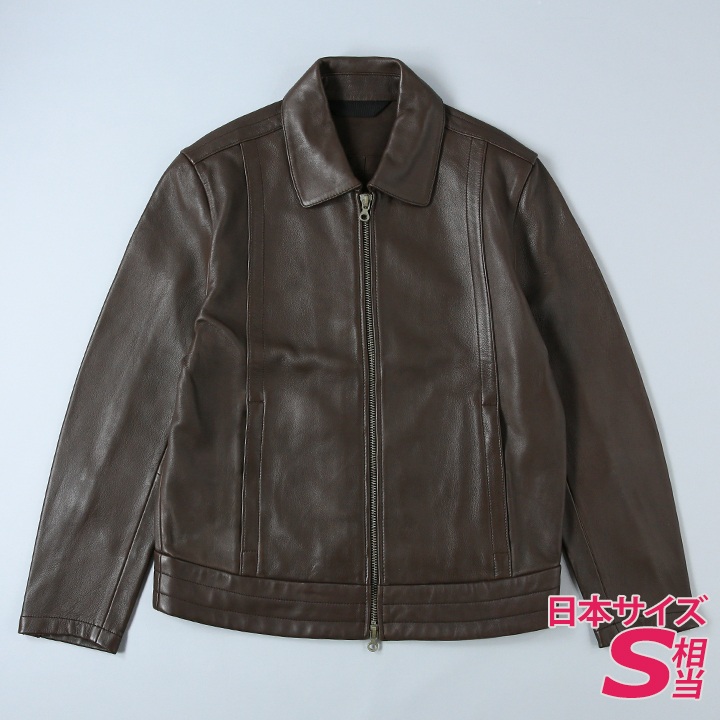 DIESEL ブラウン レザージャケット 羊革 DIESEL（ディーゼル） ラムレザージャケット メンズ 羊革 本革 ジップ