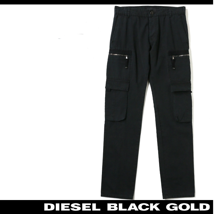 ディーゼルブラックゴールド DIESEL BLACK GOLD スリムカーゴパンツ メンズ 麻混 ジップポケット PITARGO