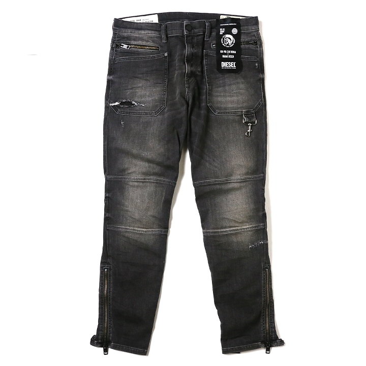 DIESEL（ディーゼル） ブラックデニム ジーンズ パンツ メンズ 裾