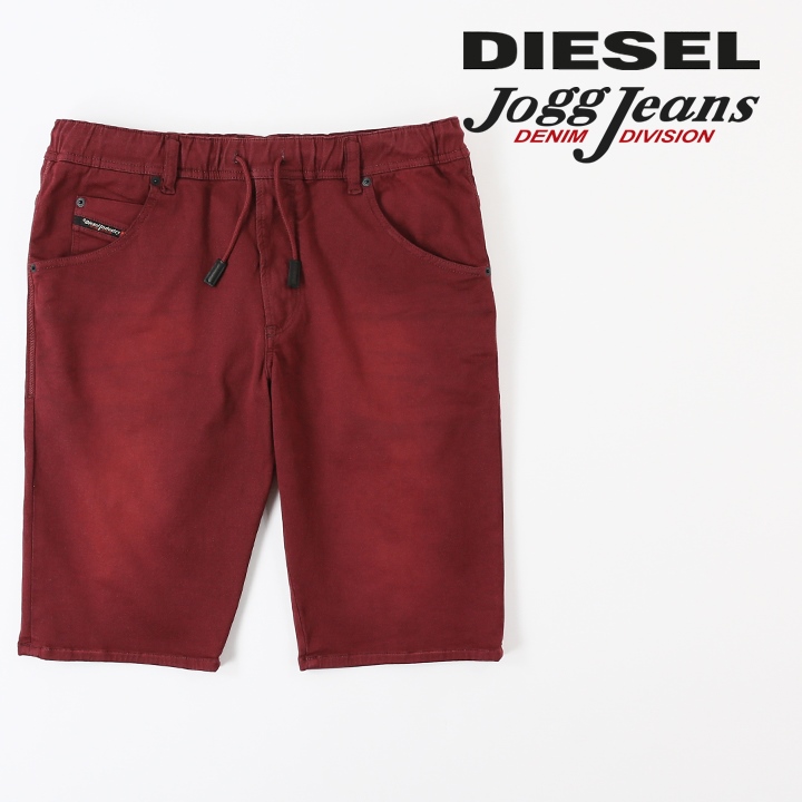 DIESEL　ジョグジーンズ　D-KROOSHORT-NE　ホワイト D-KROOSHORT-Z JOGGJEANS Man: Shorts knee-length in Track