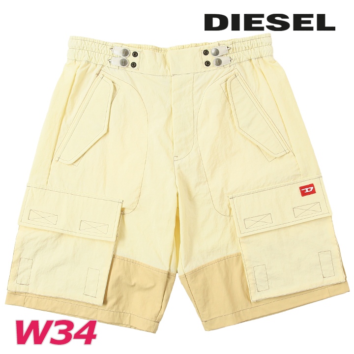 【DIESEL】ディーゼル ナイロンカーゴ ハーフパンツ サイズ32 DIESEL - 穴あき DIESEL DIESEL ハーフカーゴ D-ARNE-SHORT-Sの