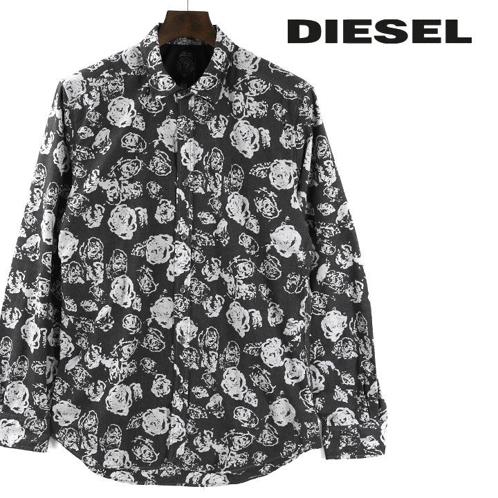 ディーゼル DIESEL 長袖シャツ メンズ 花柄 バラ柄 ローズ柄 総柄