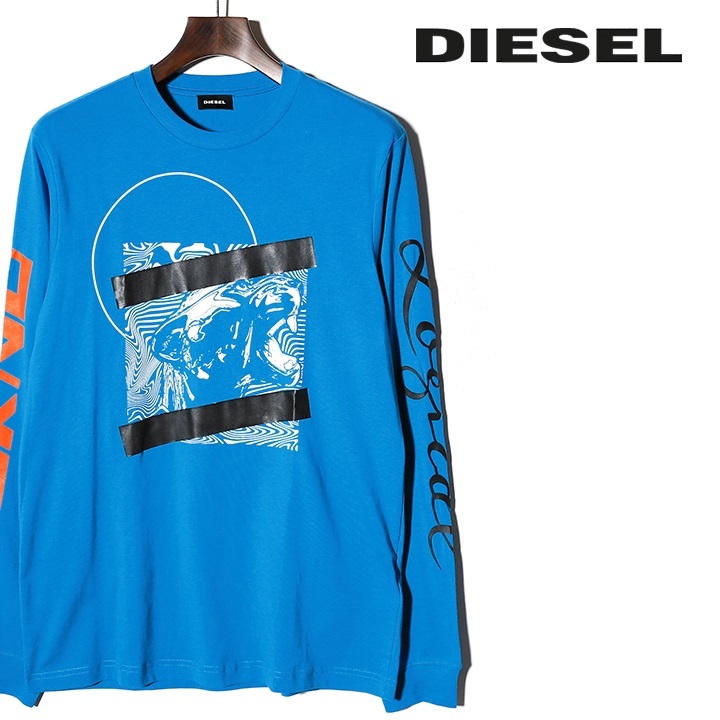 DIESEL ディーゼル 長袖Tシャツ ロンT メンズ クルーネック ロゴ