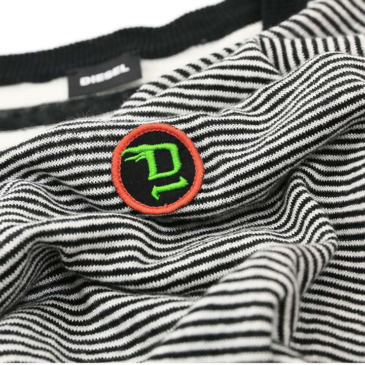 DIESEL ディーゼル リネンニットセーター メンズ ボーダー柄