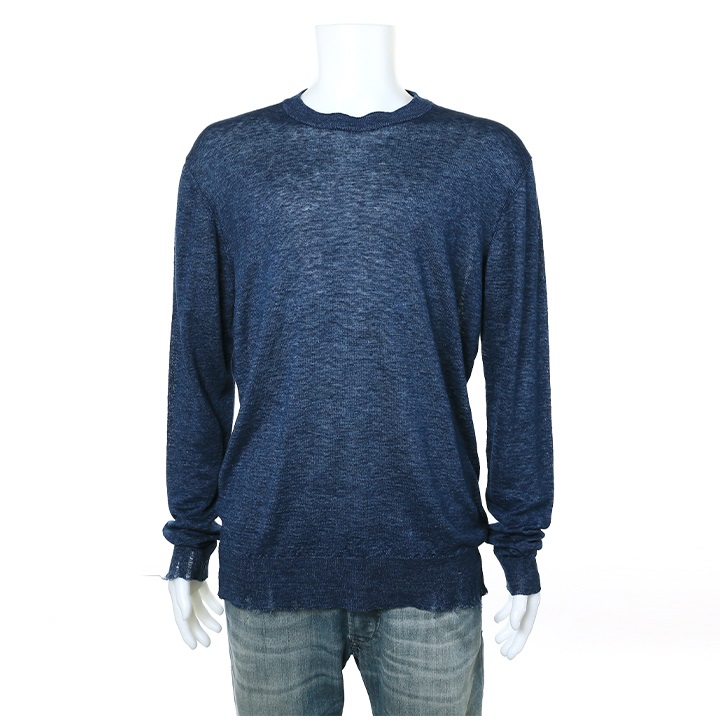 DIESEL（ディーゼル） リネンニットセーター メンズ ダメージ加工 薄手