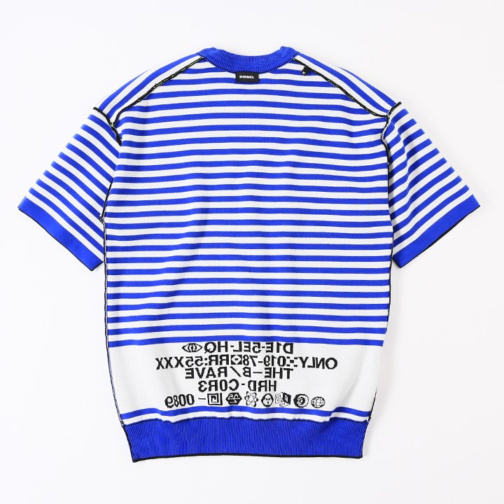 【美品】ディーゼル・半袖ニット・セーター・ M-ERIE・オーバルD・Dロゴ・M DIESEL(ディーゼル) M-ANAHEIM ロゴニット半袖ニットA05767