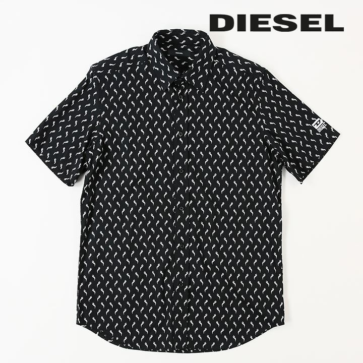 ディーゼル DIESEL 半袖コットンシャツ メンズ トライバル柄 総柄