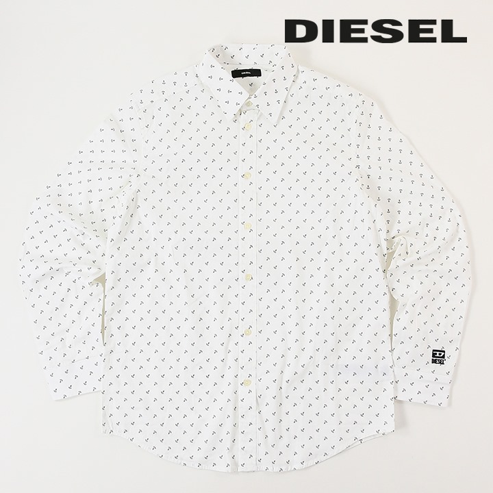 DIESEL◆Tシャツ/S/コットン/マルチカラー/総柄 DIESEL ディーゼル コットンシャツ メンズ 総柄 アットマーク柄