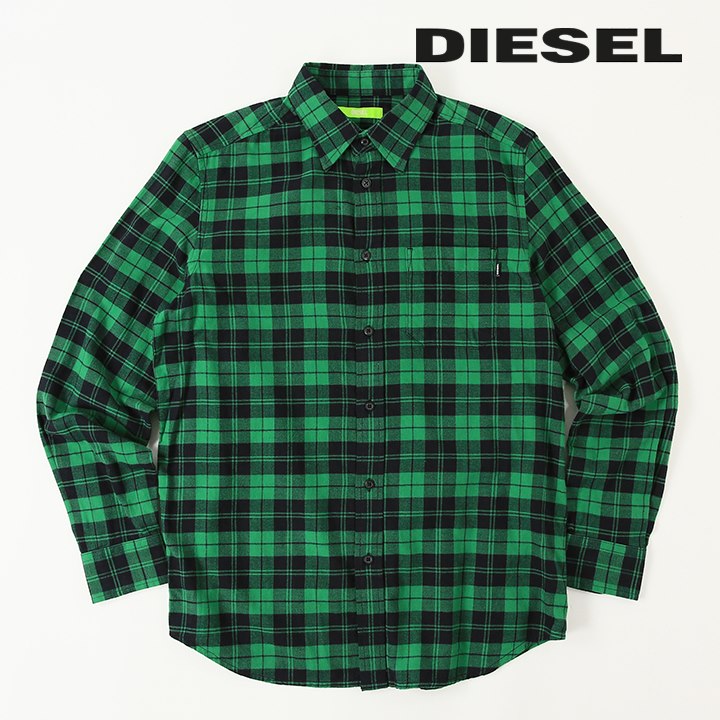 ディーゼル DIESEL コットンシャツ メンズ サスティナブル グリーン