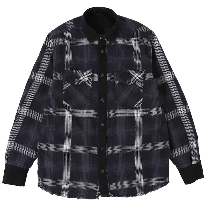 【サイズ限定特価！関税送料込】DIESEL チェック & デニムシャツ サイズ限定特価！関税送料込】DIESEL チェック & デニムシャツ