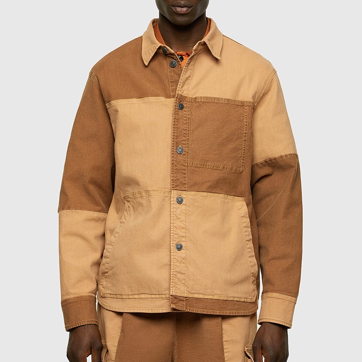DIESEL（ディーゼル） 長袖シャツジャケット メンズ 切替 ストレッチ 