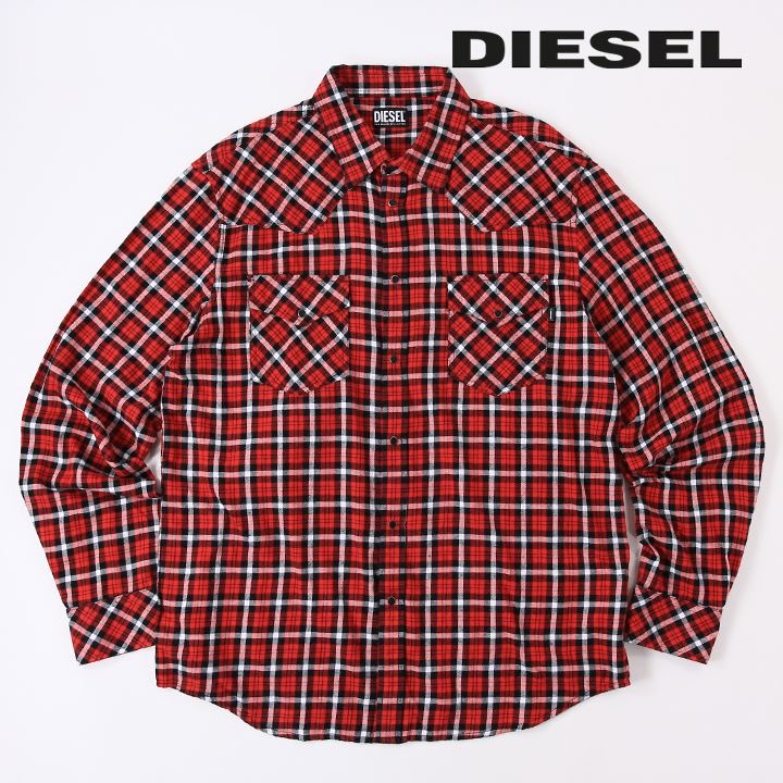 DIESEL ディーゼル 長袖フランネルシャツ メンズ チェック柄