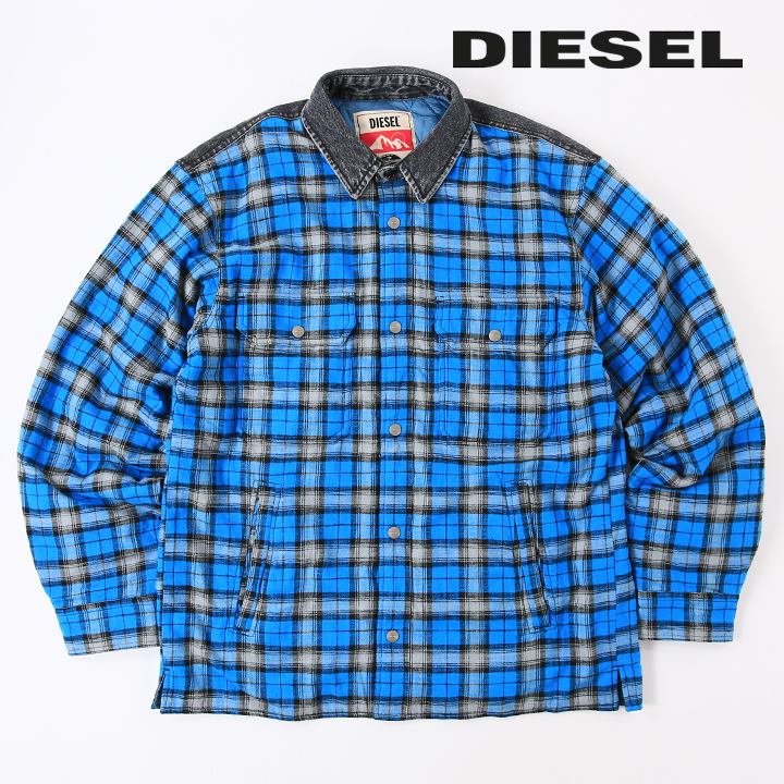 DIESEL ディーゼル 長袖フランネルパデッドシャツ メンズ