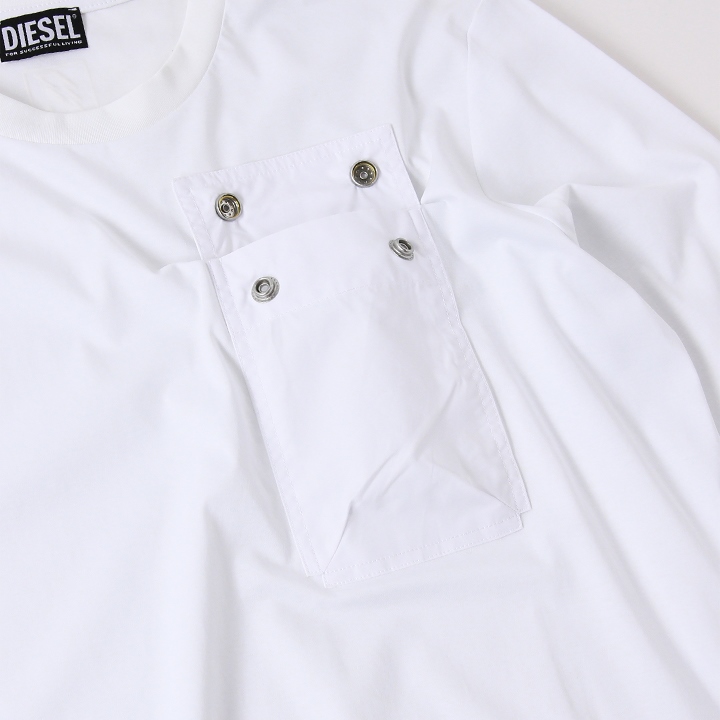 DIESEL◆長袖Tシャツ/S/コットン/PNK/無地 DIESEL (ディーゼル) コットン 刺繍バックロゴ ロンT 長袖