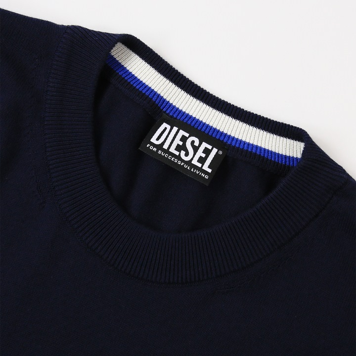 DIESEL ディーゼル 長袖ニットセーター メンズ ワンポイントロゴ