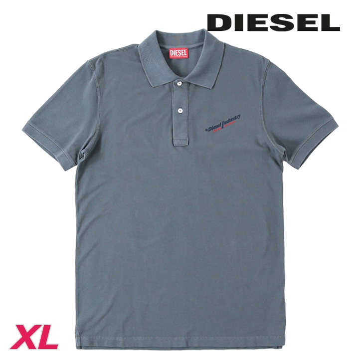 DIESEL T-SMITH-IND ロゴ 半袖 ポロシャツ DIESEL ディーゼル 半袖ポロシャツ メンズ ロゴプリント 鹿の子