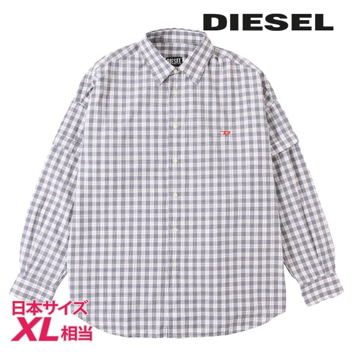 DIESEL 正規品　チェックシャツ DIESEL ディーゼル 長袖コットンシャツ メンズ チェック柄