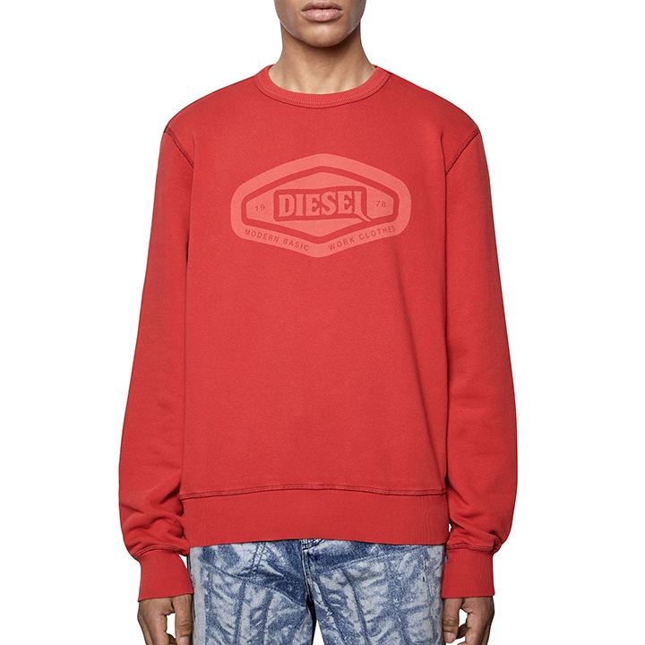 日本完売☆【DIESEL】S-GINN-L1 クルーネック スウェットシャツ DIESEL ディーゼル スウェットシャツ トレーナー メンズ ロゴ