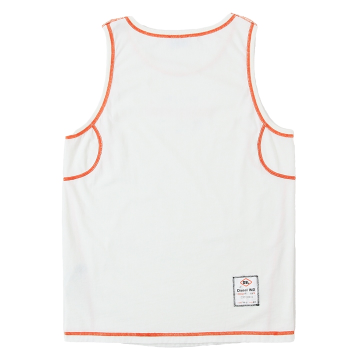 【DIESEL】ロゴ タイダイ ノースリーブ Tシャツ タンクトップ T-LIFTY-D Tank top with mini D logo patch｜ブラック｜メンズ