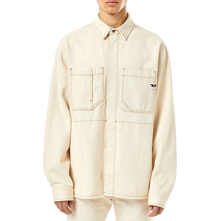diesel コットンツイル　スナップボタン　シャツジャケット Diesel スナップボタン シャツ | ブラック | FARFETCH JP