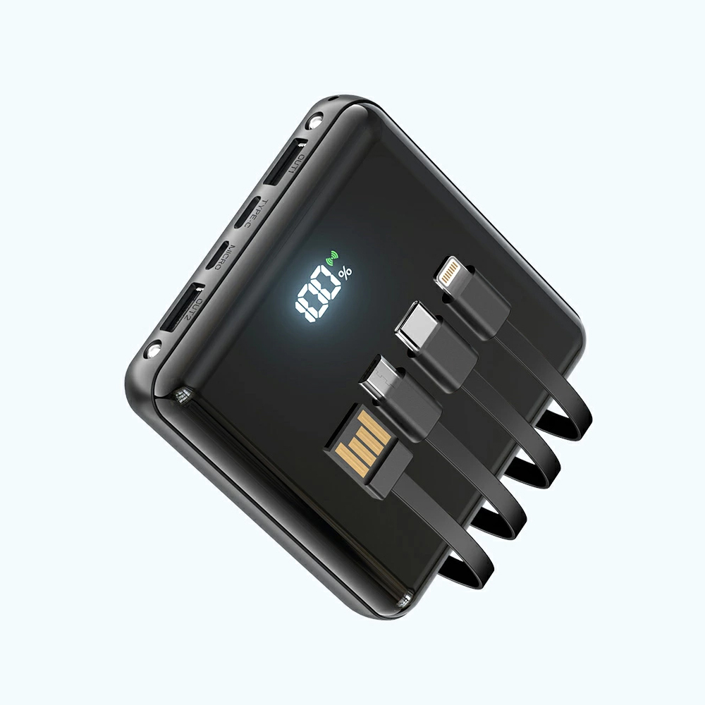 モバイルバッテリー P60 大容量 23600mAh 4本ケーブル内蔵 充電器 軽量