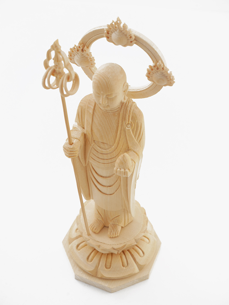 地蔵菩薩 木彫り 仏像 仕様：無垢 / 素材：桧(縁起物,置物,お地蔵様