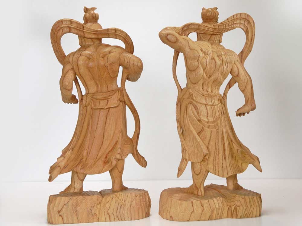 木彫り 仏像 仁王像 金剛力士 返品交換不可 素材 けやき 一刀彫