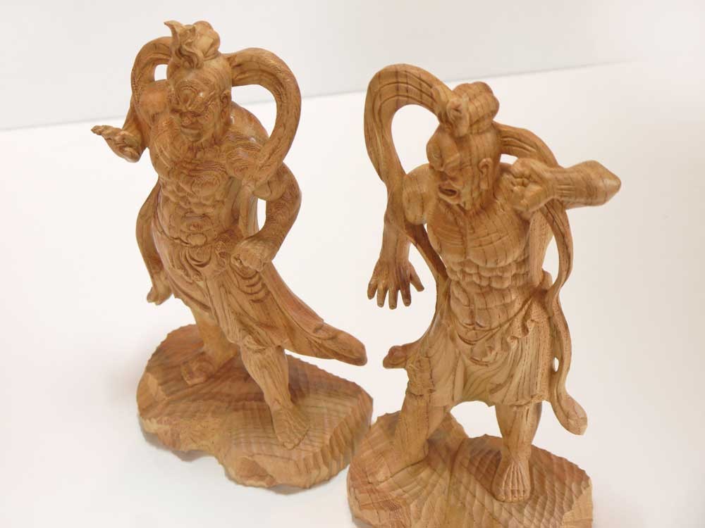 木彫り 仏像 仁王像 金剛力士 返品交換不可 素材 けやき 一刀彫