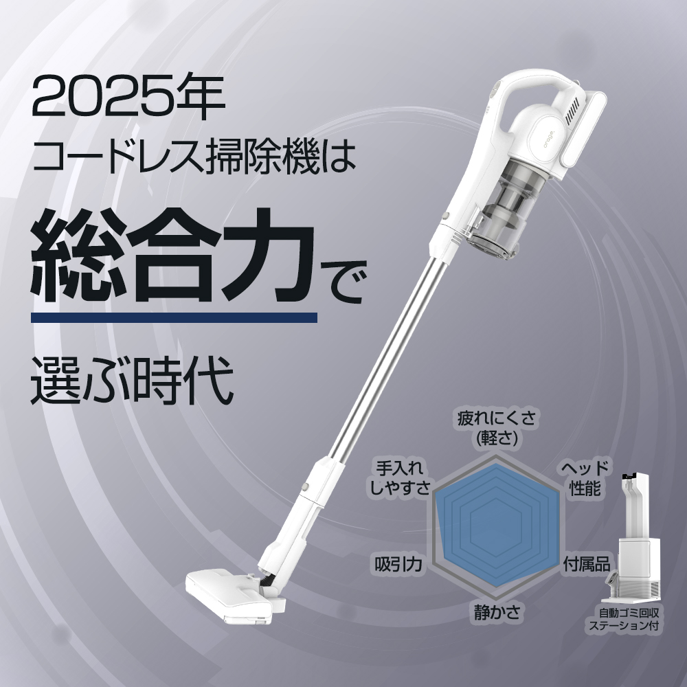 8/11までP最大13倍 新発売 掃除機 コードレス 自動ゴミ回収ステーション ごみ収集ドッグ 置くだけ充電 軽量 自立 自走式 クリーナー Orage RR35 紙パック 関連画像5