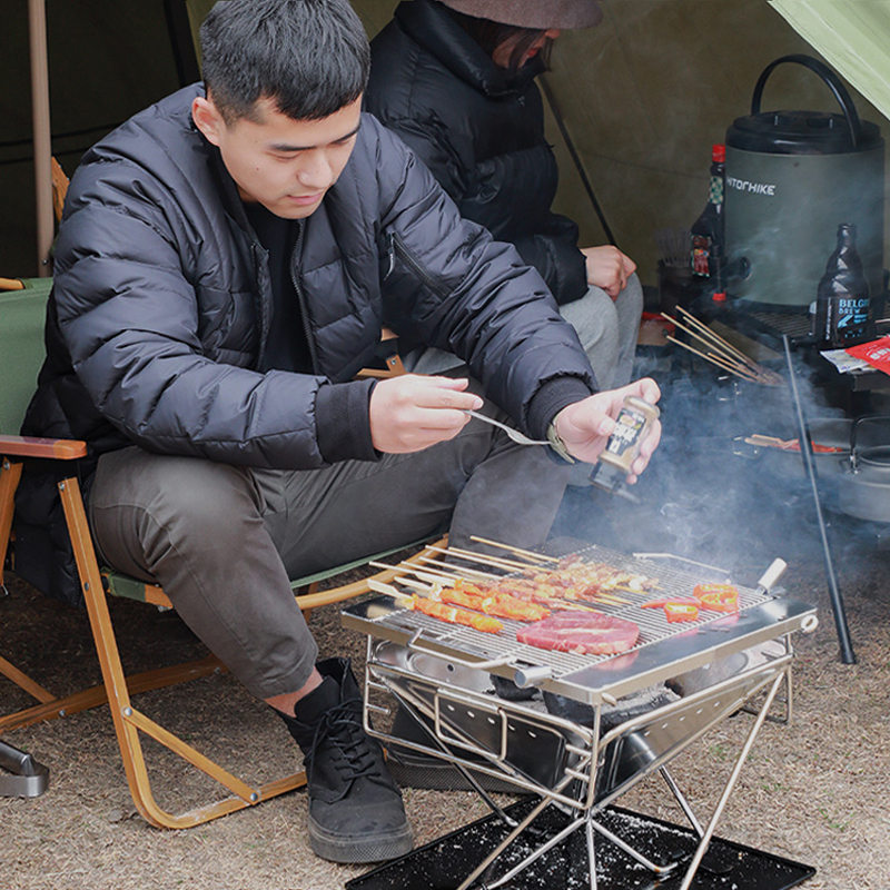 翌日発送 焚き火台 グリル台 フルセット 5段階高さ調整 BBQグリル ポータブル バーベキュー コンロ 折りたたみ キャリーバッグ付き コンパクト  キャンプ