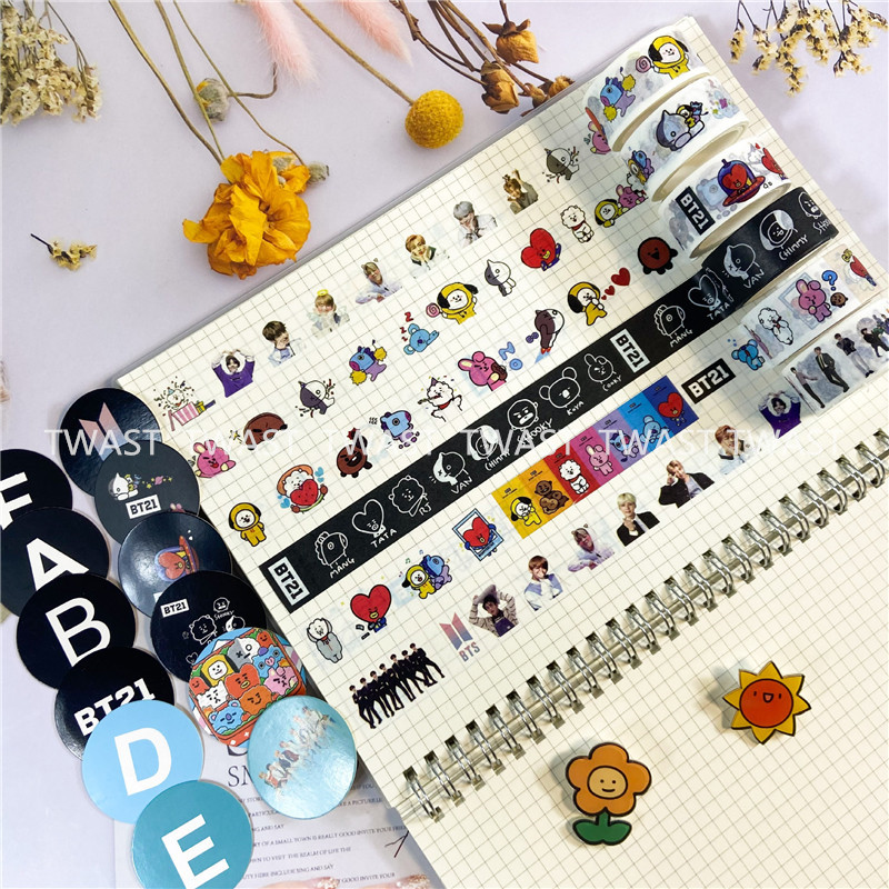 防弾少年団(BTS) - BTS BE 公式 グッズ ノートセット マスキングテープ 楽天市場】【15mm】BT21 Masking Tape 15mm【送料無料】BTS 公式