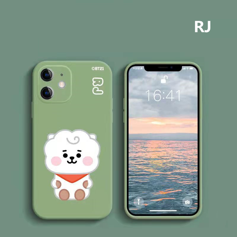 防弾少年団(BTS) - RJ BTS BT21 ハッピーバッグ フィギュア スマホケース BTSグッズ iPhone15/15Pro/15Promax/15plus/14/13/12/11 ケース