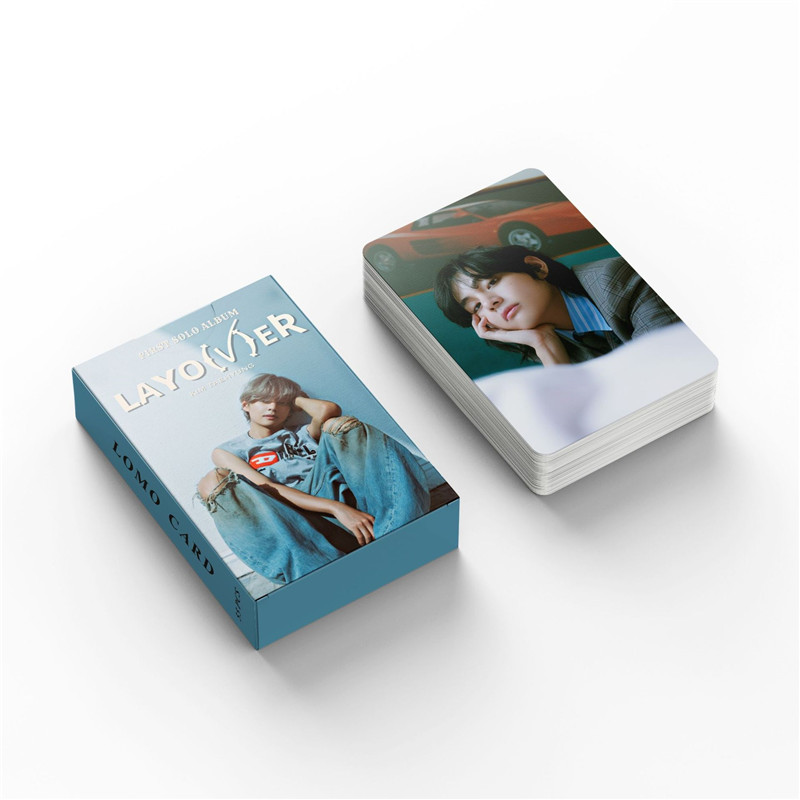 Vグッズ テヒョン フォト カード 55枚 セット トレカ テテ 写真 BTS フォトカード K-POP 韓国 アイドル Layover 応援 小物  LOMOカード バンタン SOLO
