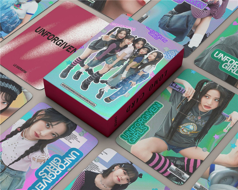 LE SSERAFIMグッズ フォト カード 55枚 セット トレカ ルセラフィム 写真 全員 フォトカード K-POP 韓国 アイドル  UNFORGIVEN 応援 小物 LOMOカード