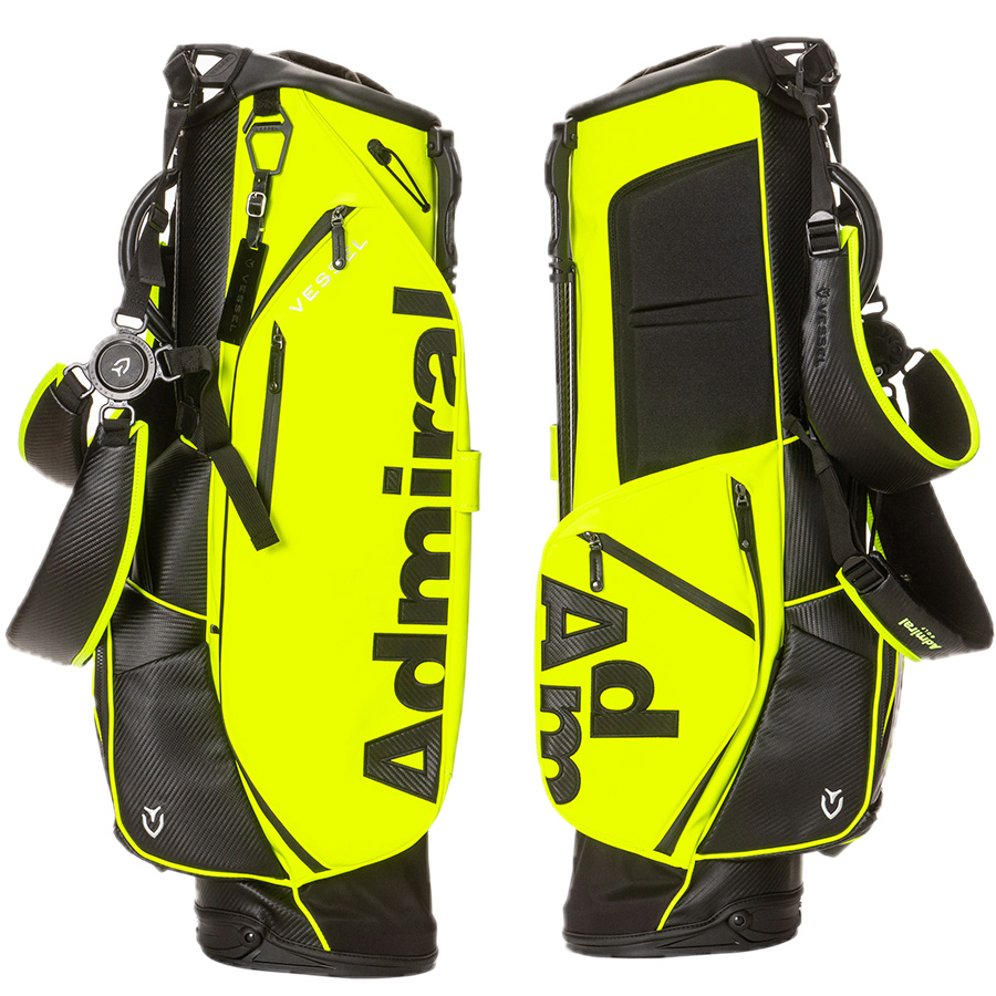 アツAdmiral Golf ゴルフバッグ 黒/黄 Admiral Golf アドミラルゴルフ キャディバッグ メンズ 別注