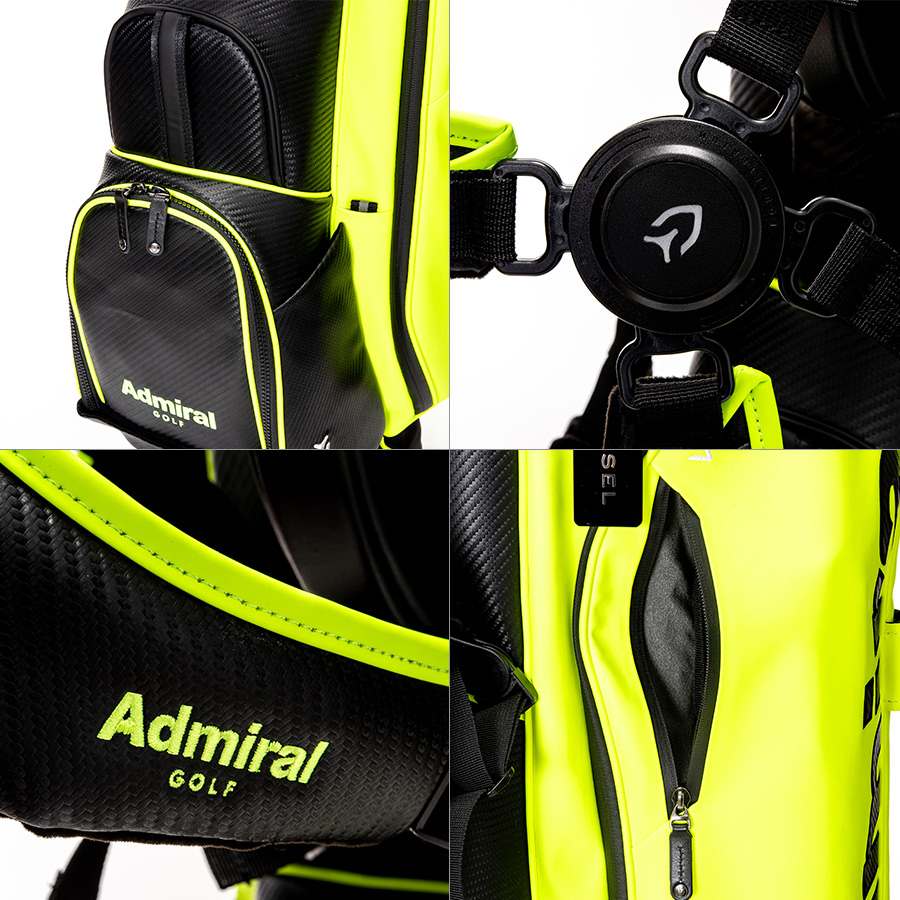 最終美品　Admiral スタンド式ゴルフバッグ 新品ネームプレート、フード付き Admiral Golf 特典付き ネームプレート刻印無料 スタンド