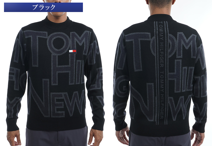 クリアランス 50%OFF ロゴジャガード モックネックニット トミーヒルフィガー Tommy Hilfiger メンズ ゴルフウェア THMA289 sale0101