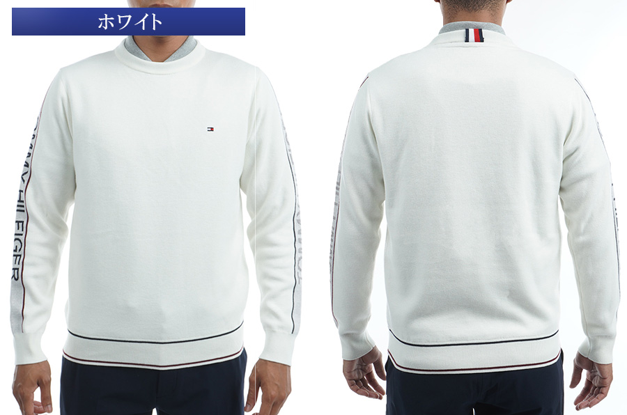 クリアランス 50%OFF 裏地付 袖ロゴクルーネックニット トミーヒルフィガー Tommy Hilfiger メンズ ゴルフウェア THMA291 sale0101