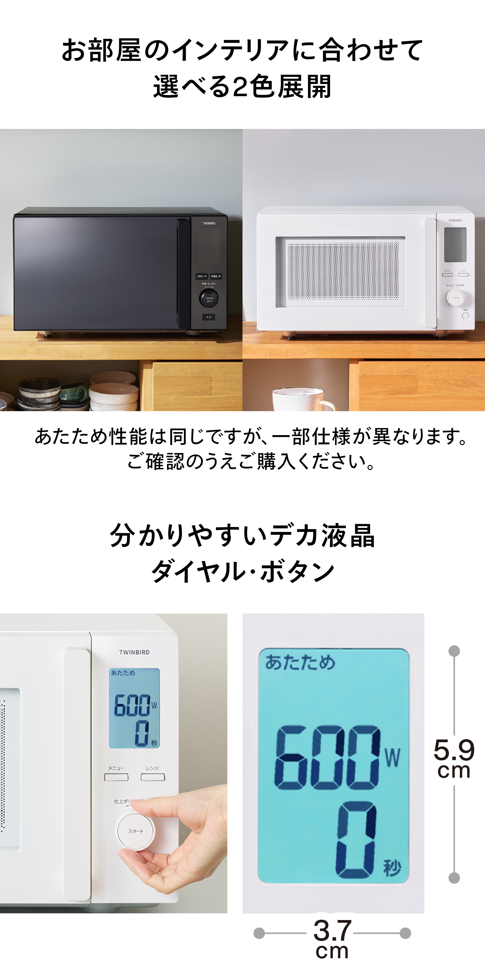 色展開とダイヤル・ボタン