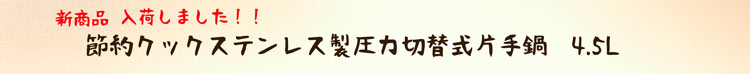 節約クックステンレス製圧力切替式片手鍋4.5L