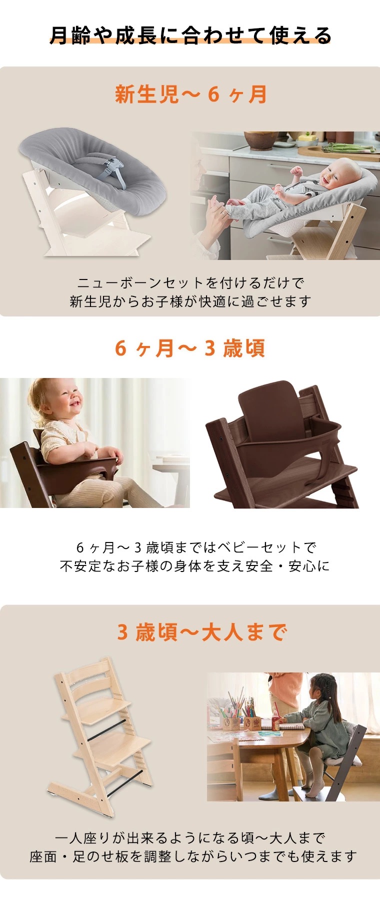 10，560円OFF ストッケ トリップトラップ 5in1 5点 セット ハイチェア ニューボーンセット ベビーセット ハーネス トレイ 新生児 離乳食_11