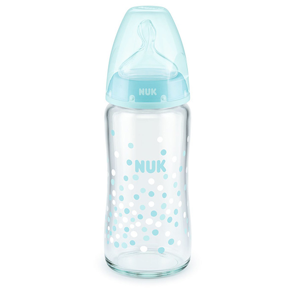 ヌーク nuk プレミアムチョイス 新生児 ほ乳びん ガラス製 シリコーンニップル 240ml 正規品