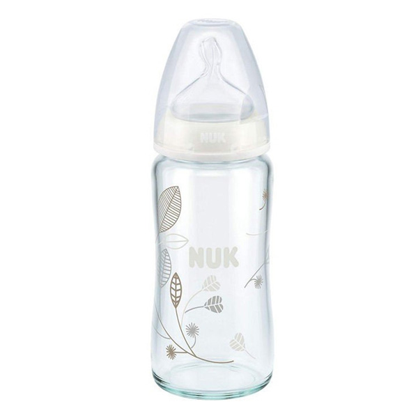 ヌーク nuk プレミアムチョイス 新生児 ほ乳びん ガラス製 シリコーンニップル 240ml 正規品