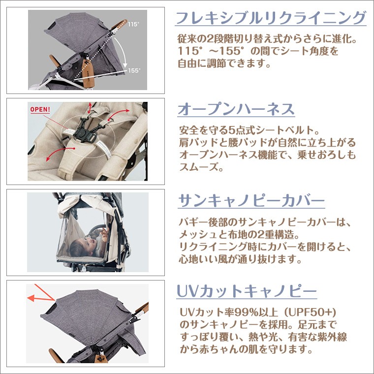 COCO エアバギー AirBuggy ココブレーキEX メランジデニム 三輪