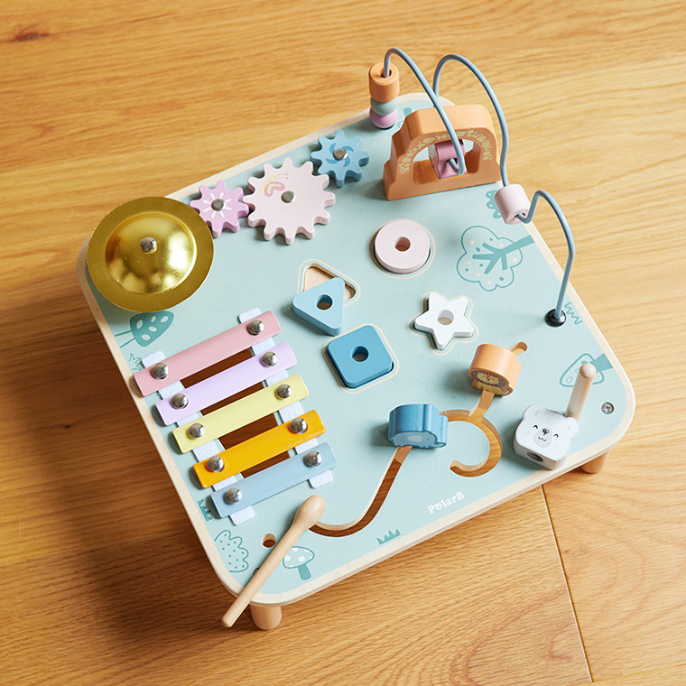 ポーラービー アクティビティテーブル 出産祝い 木製玩具 ビーズラトル 1歳半 お祝い 音楽 音遊び プレゼント 男の子 女の子 知育玩具 おもちゃ | ブランド登録なし | 06