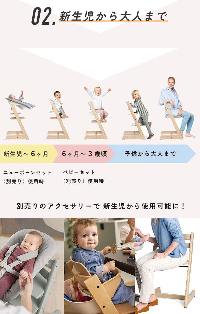 【お譲りする方決まりました】トリップトラップ　2脚セット トリップ トラップ/チェア×ベビーセット2/オークウォームブラウン