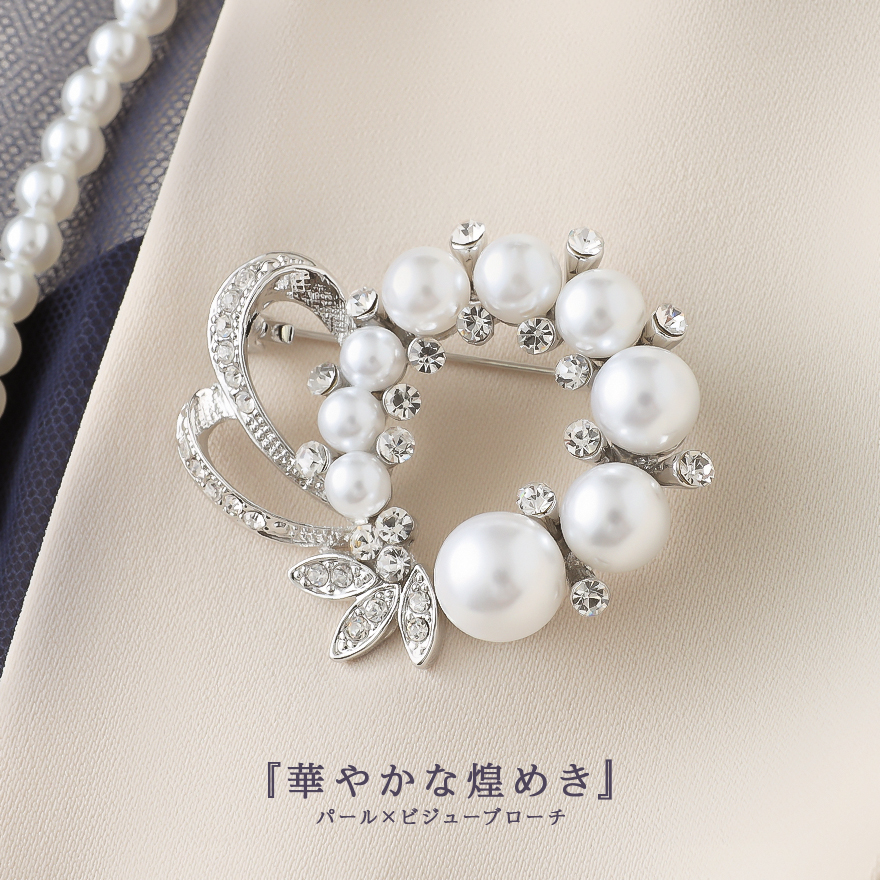 新品　23区　サークル ブローチ　シルバーパール　セレモニー　結婚式　入学式他 新品 23区 サークル ブローチ シルバーパール セレモニー 結婚式