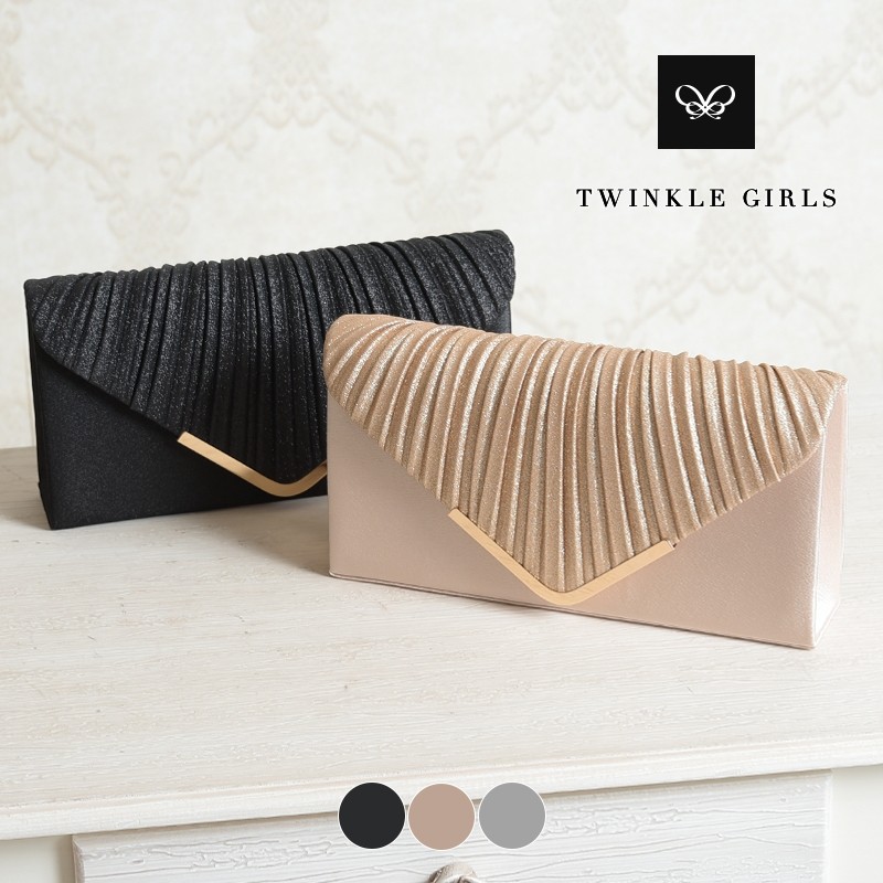 パーティーバッグ 結婚式 3WAY チェーン付き フォーマル レース サテン