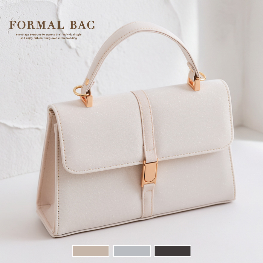 パーティーバッグ 結婚式 バッグ 大きめ 袱紗が入る ワンハンドル 2way