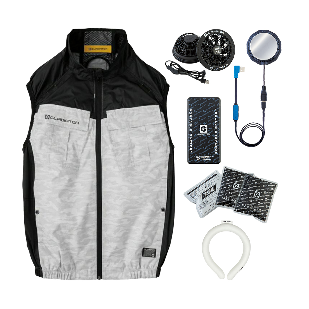 WindCare PRO 冷却・加熱空調服 フリーサイズ ペルチェベスト 空調服 空調ベスト ペルチェ 首冷却 脇冷却 スノーリング 18度